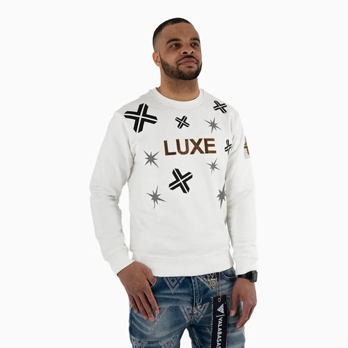 Sweat-shirt ras du cou LUXE à motif pour homme