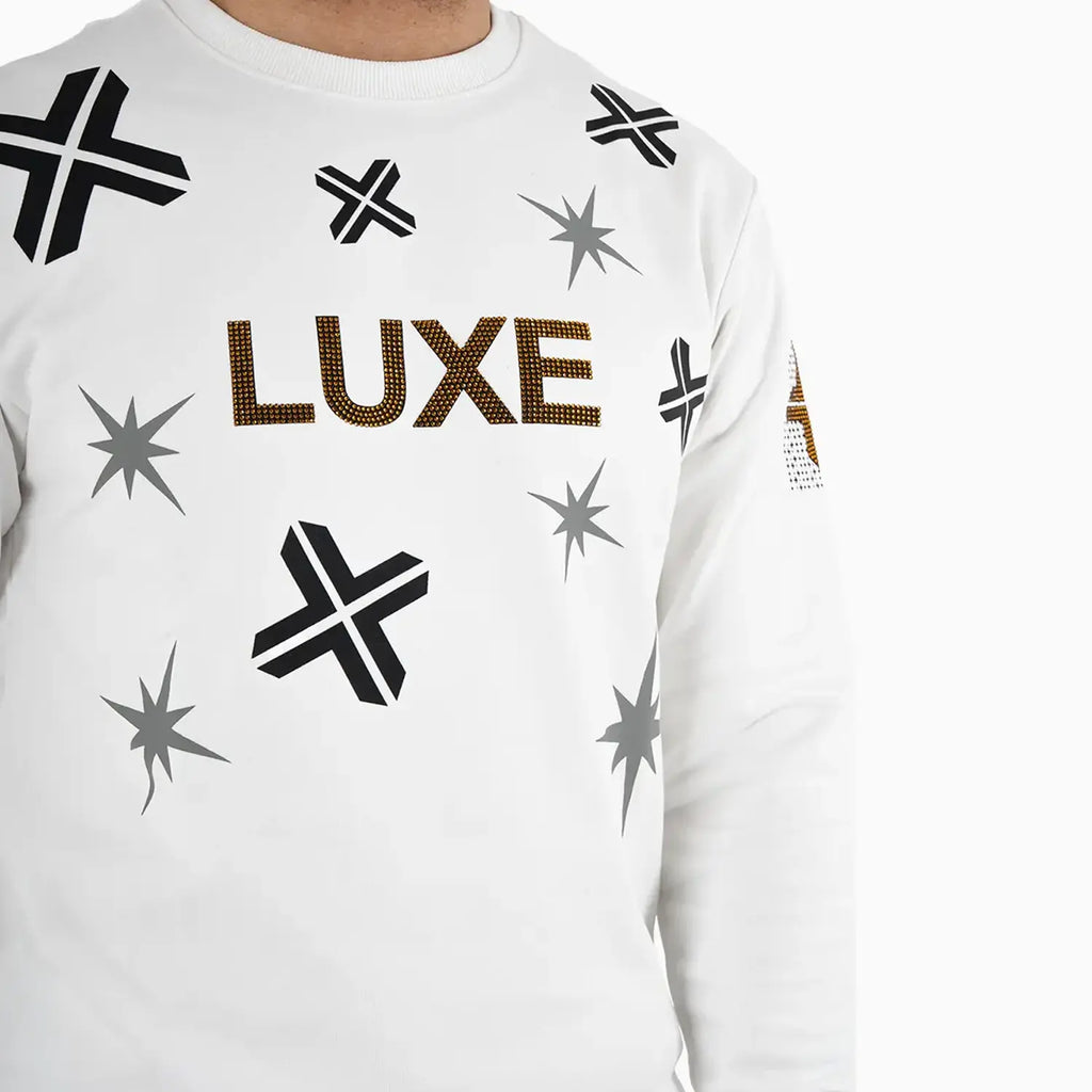 Sweat-shirt ras du cou LUXE à motif pour homme
