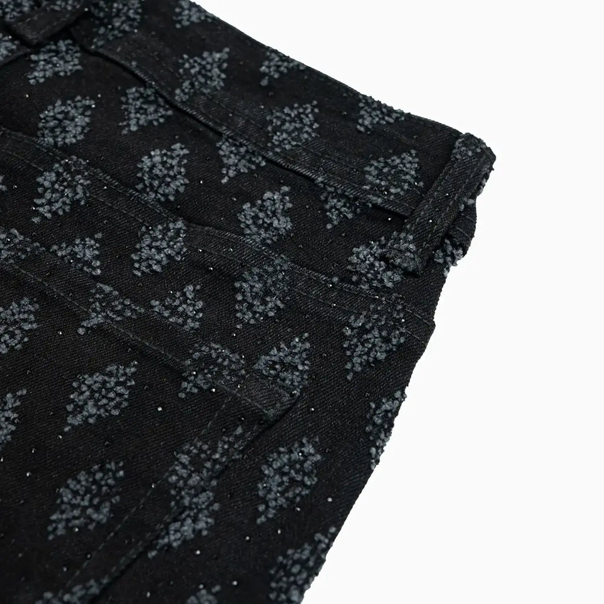 Pantalon en jean pour femme orné de strass King superposés