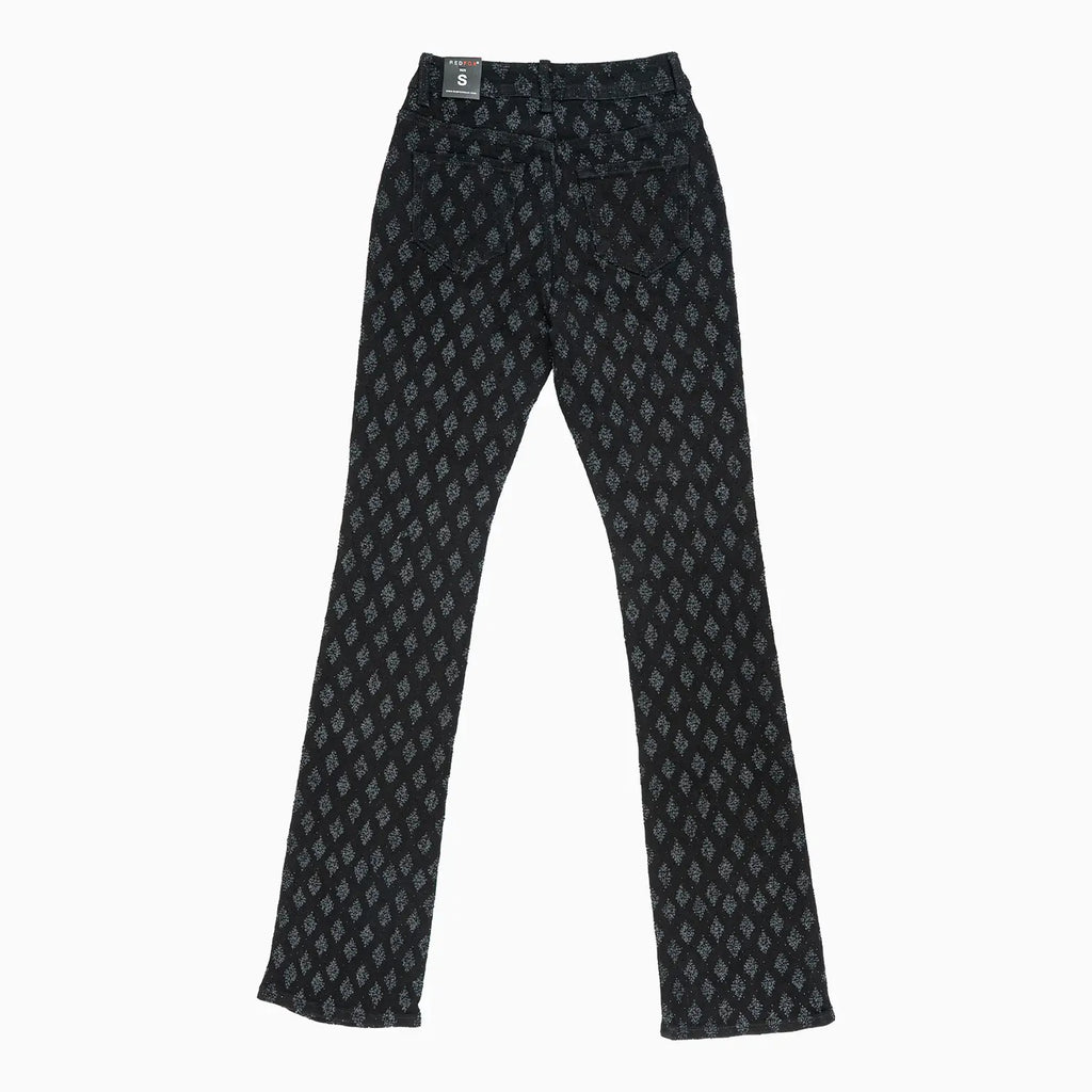 Pantalon en jean pour femme orné de strass King superposés