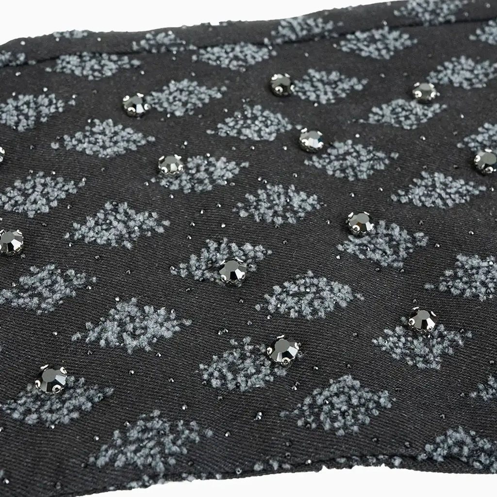 Pantalon en jean pour femme orné de strass King superposés