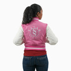 Chaqueta universitaria de lana con cresta imperial para mujer