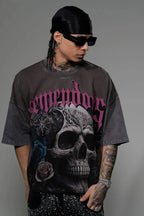T-shirt coupe courte ample à épaules tombantes pour homme