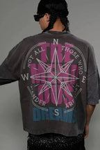 T-shirt coupe courte ample à épaules tombantes pour homme