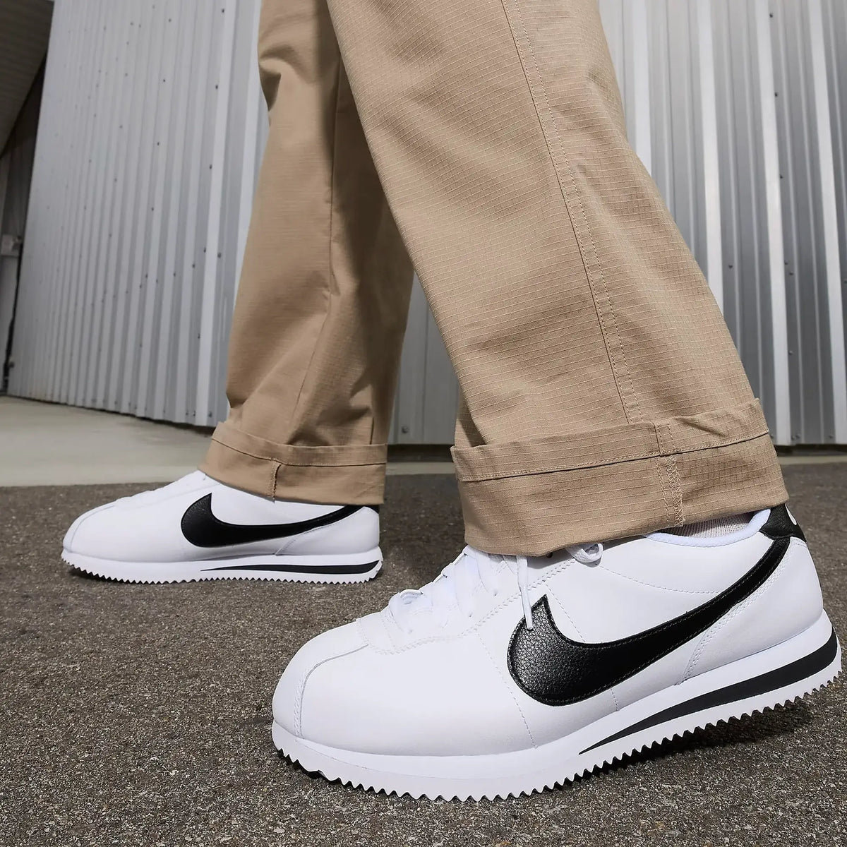 Men's Cortez Leather 'Black White' Shoes