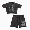 Men's Fallen Angel Enzyme Washed Studded Outfit