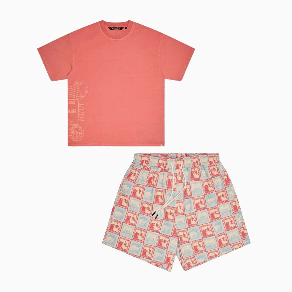 Conjunto de camiseta y pantalón corto "Send Love" para hombre