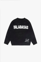 Sweat-shirt noir col rond homme retravaillé