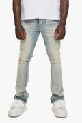 Pantalón ajustado de mezclilla apilada para hombre