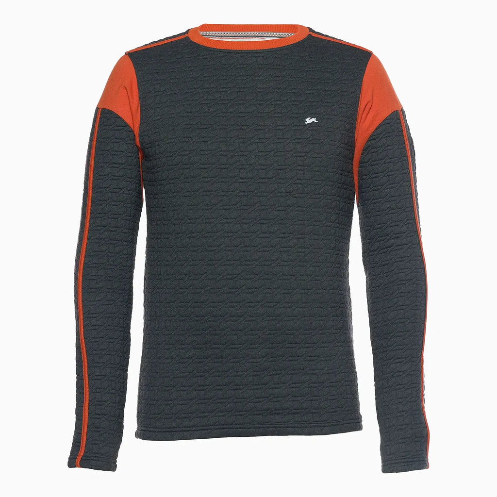 Sweat-shirt ras du cou fantaisie en maille pour homme