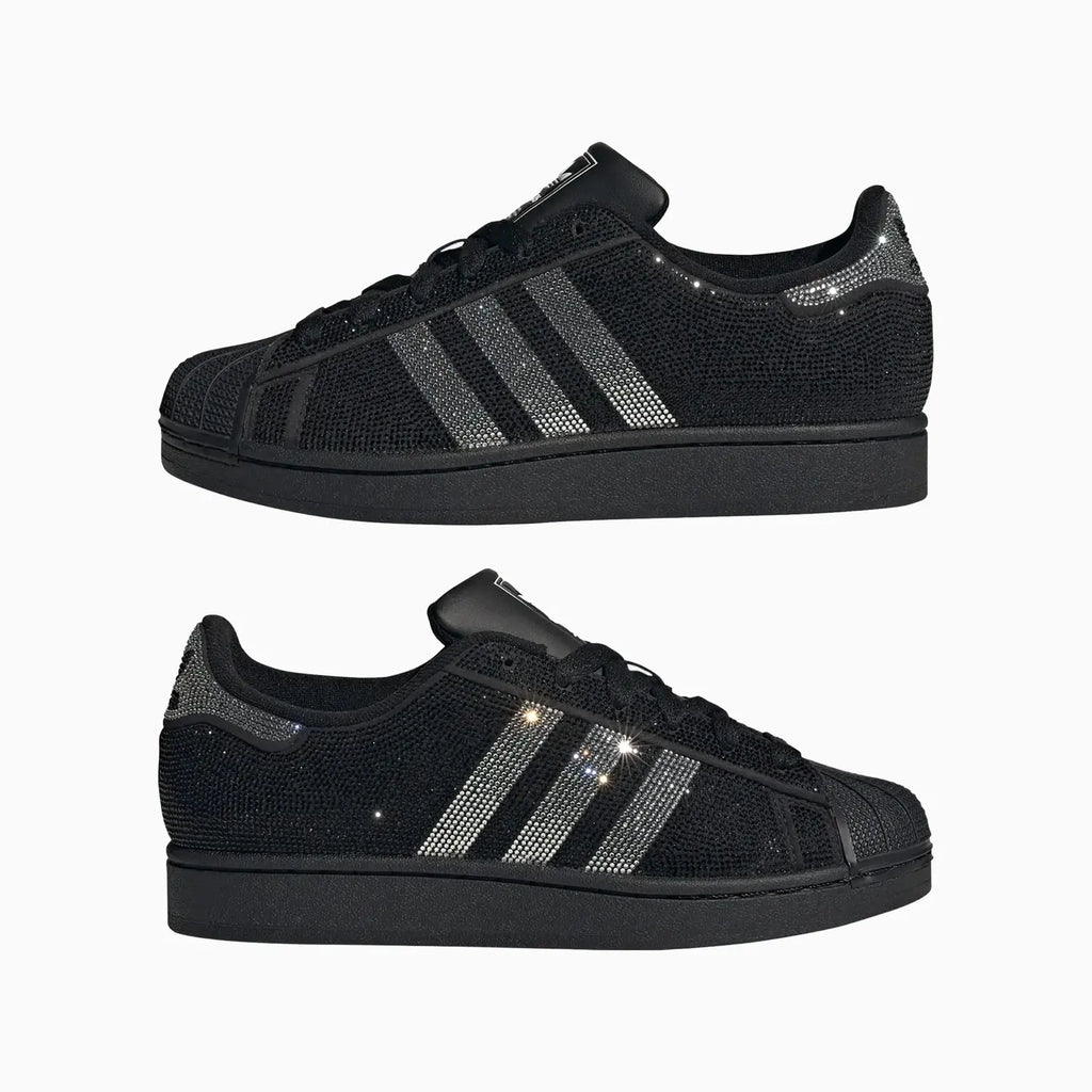 Superstar II pour femme "Rhinestone Black Silver"