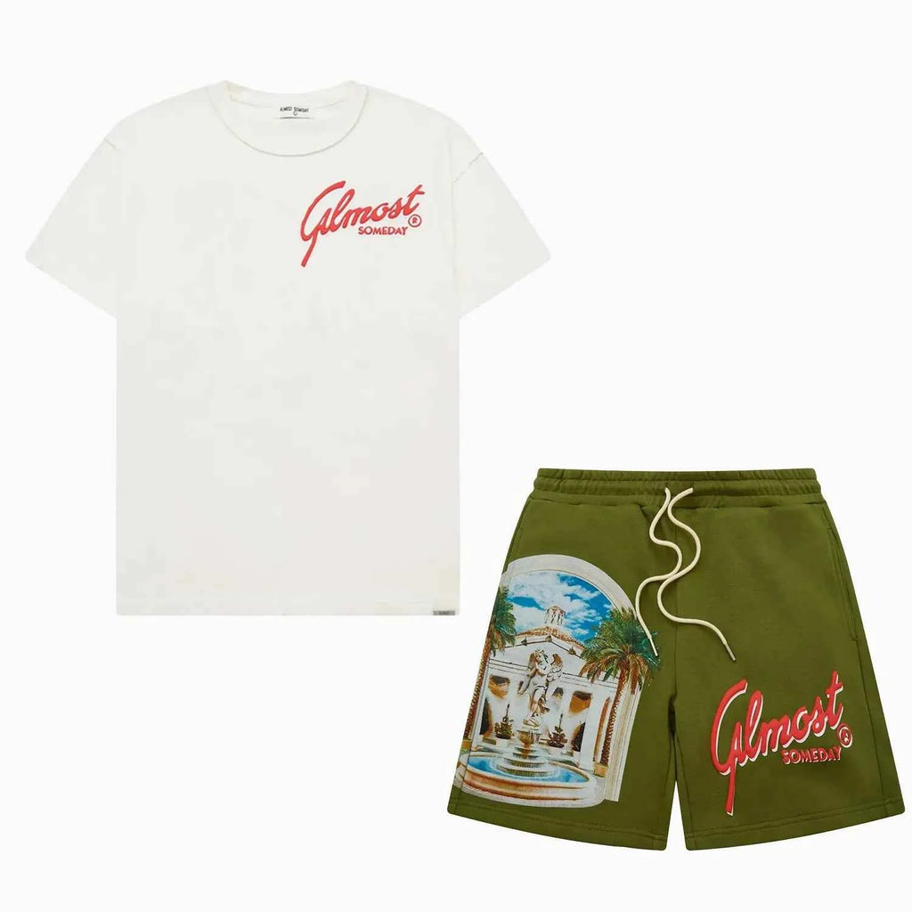 Conjunto de camiseta y pantalón corto Paradise Estate para hombre