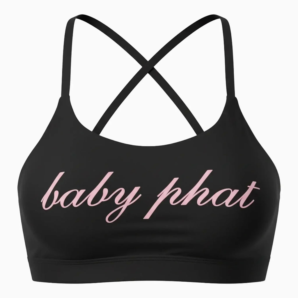 Women's Script Logo Racerback Sports Bra & Biker Shorts Outfit