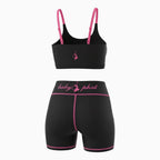Women's Script Logo Racerback Sports Bra & Biker Shorts Outfit