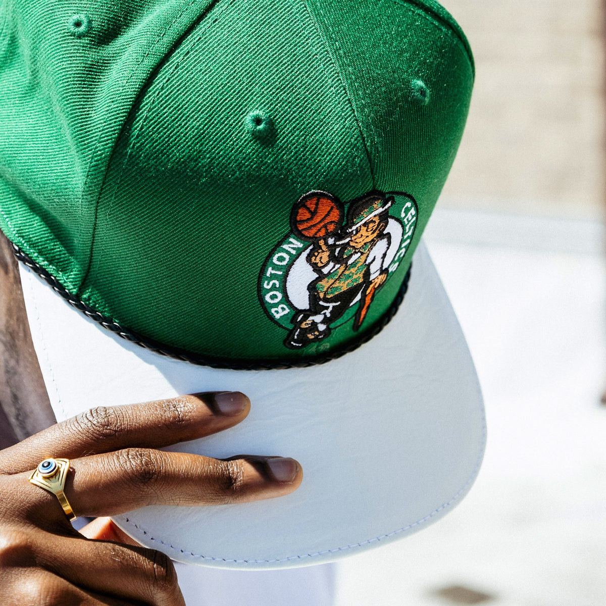 Breyer's Buck 50 Boston Celtics Hat With Leather Visor