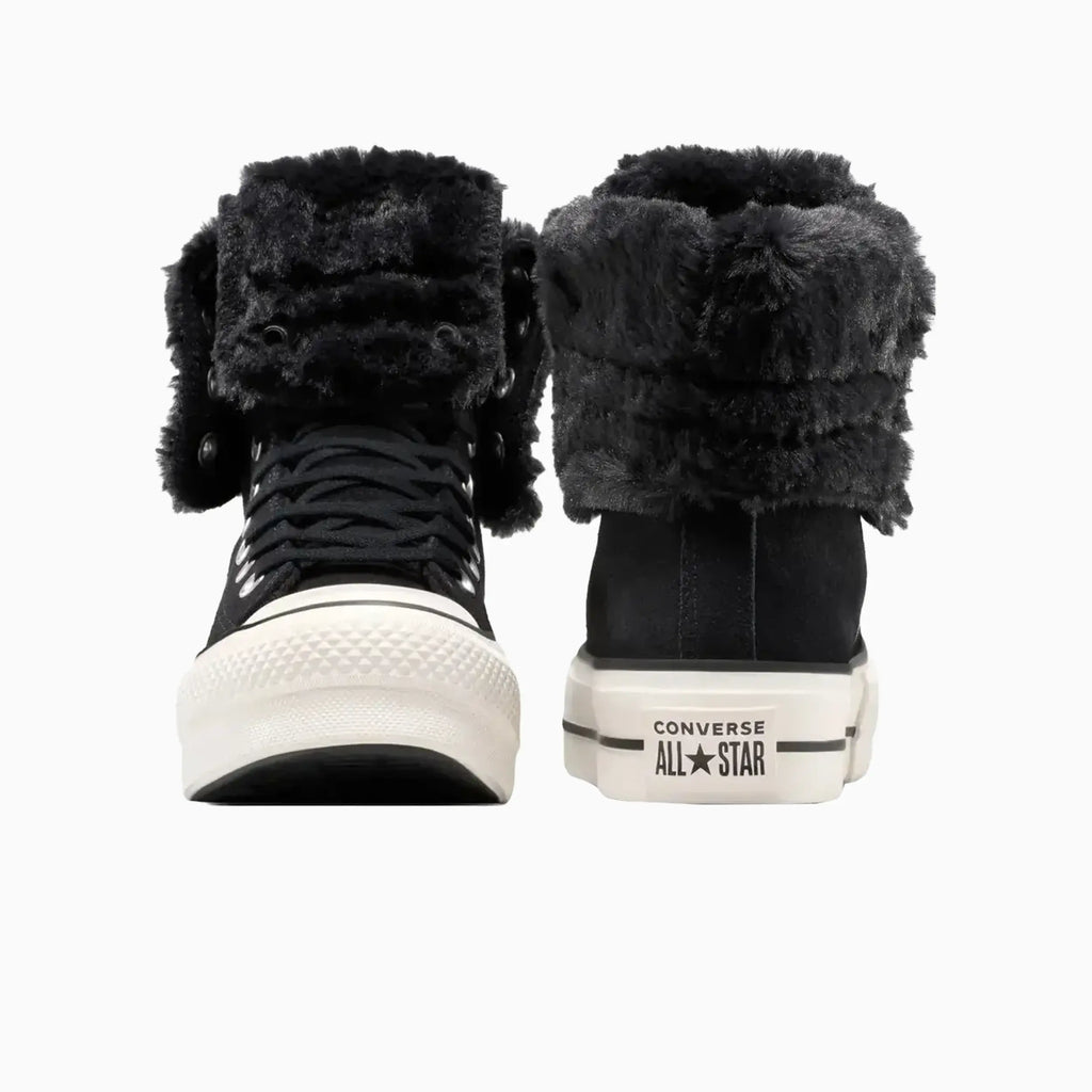 Women's All Star Fold Over Lift X-Hi Faux Fur