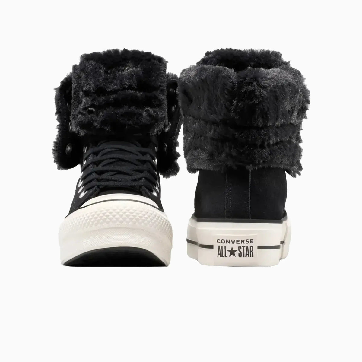 Women's All Star Fold Over Lift X-Hi Faux Fur