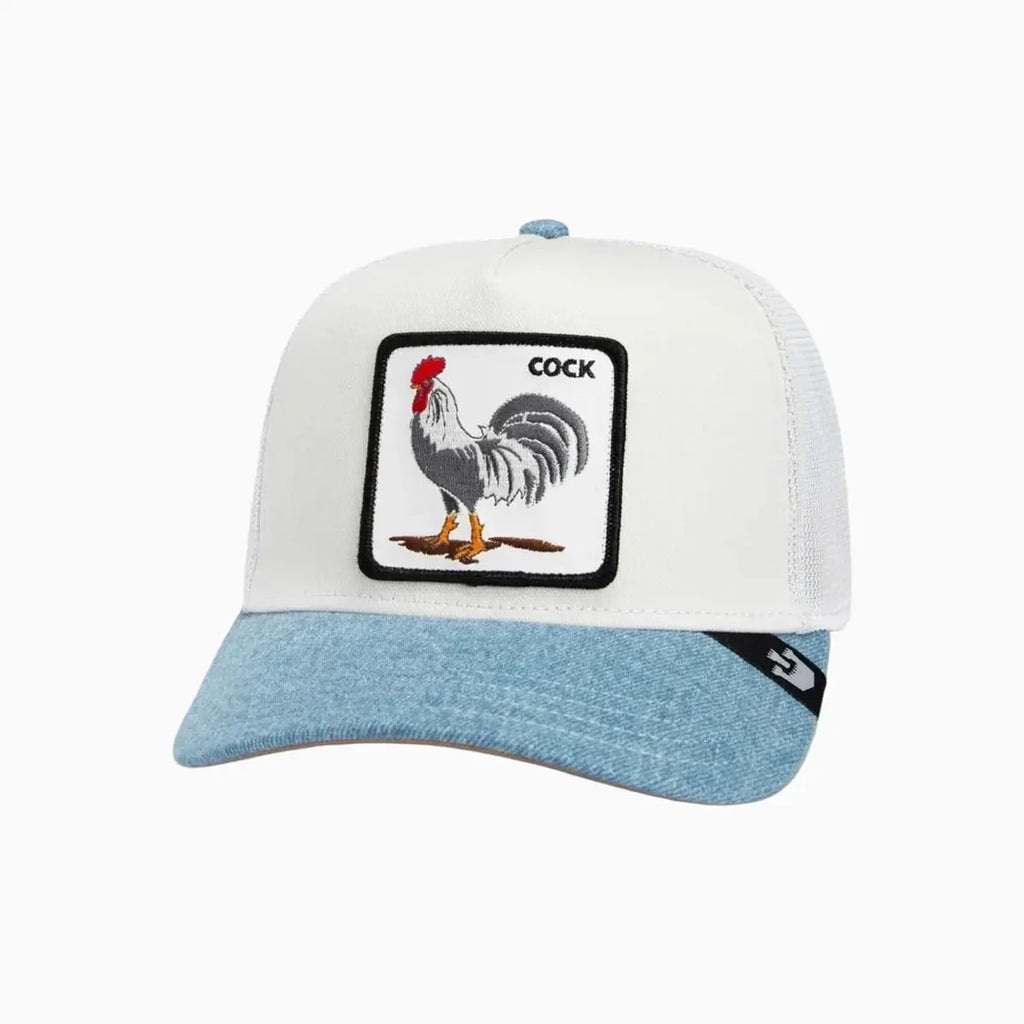 Denim Rooster Trucker Hat