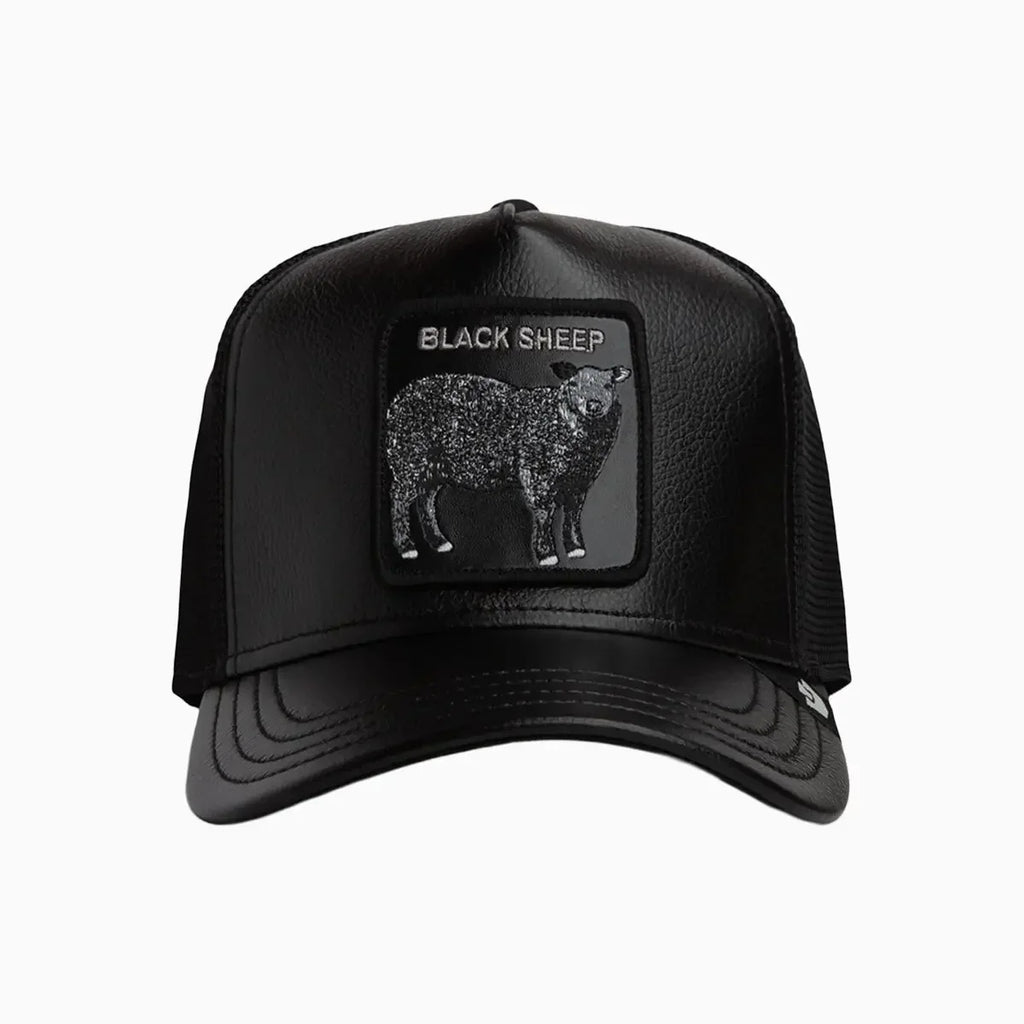 Casquette de camionneur en similicuir (effet peau de mouton)