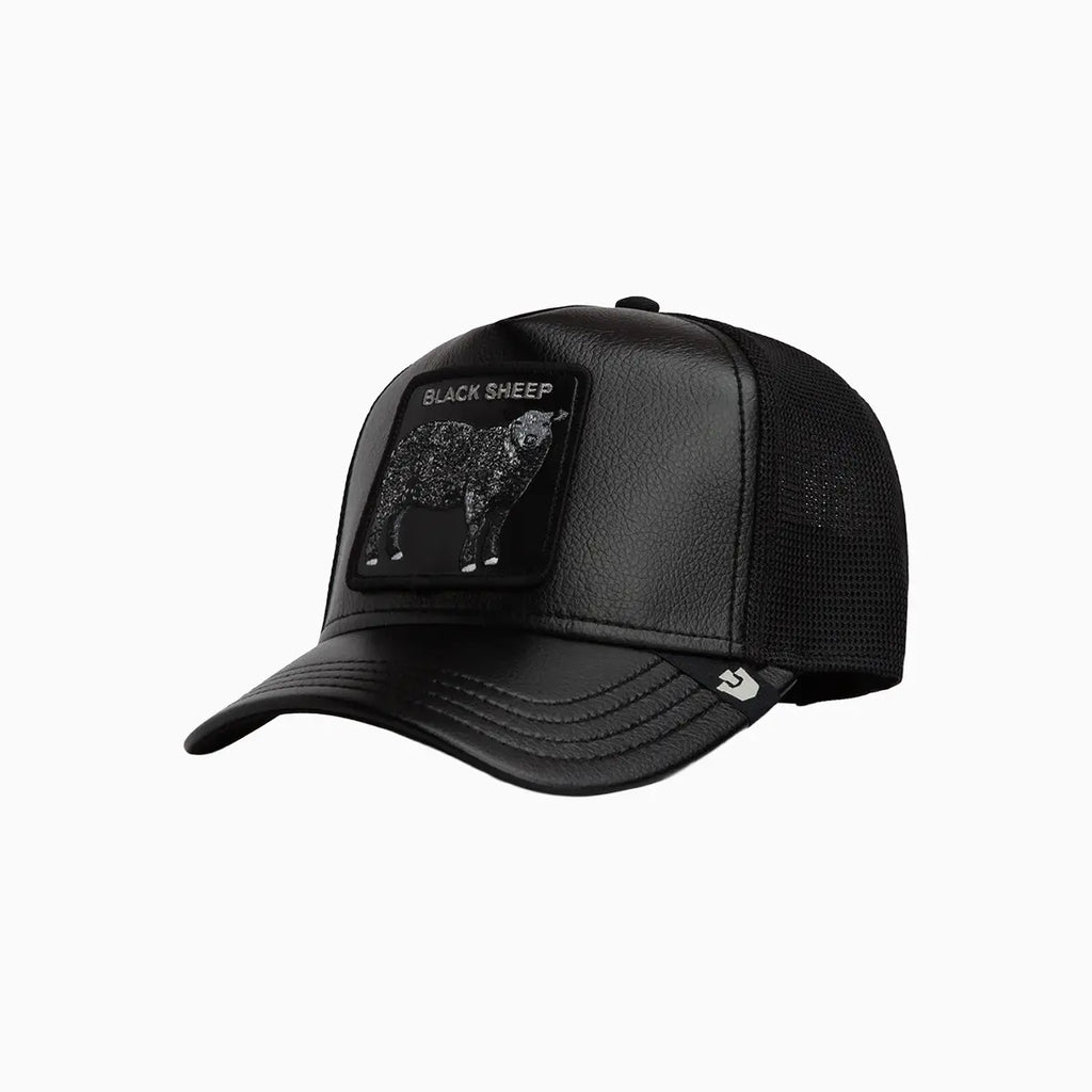 Casquette de camionneur en similicuir (effet peau de mouton)