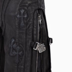 Men's All Black Cross Buckle Shorts