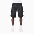 Men's All Black Cross Buckle Shorts