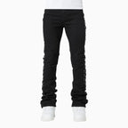 Men's All Black Crosses Embellished Denim Pant