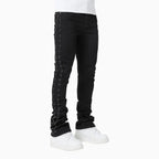 Men's All Black Crosses Embellished Denim Pant