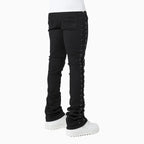 Men's All Black Crosses Embellished Denim Pant
