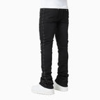 Men's All Black Crosses Embellished Denim Pant