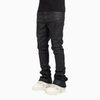 Pantalón de mezclilla negro para hombre con adornos de Icon