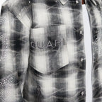 Camisa de franela cruzada gris nube para hombre