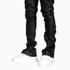 Pantalones de mezclilla apilados Obsidian Black Icon para hombre