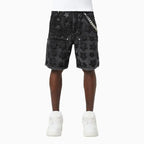 Men's Obsidian Black Stars Denim Shorts