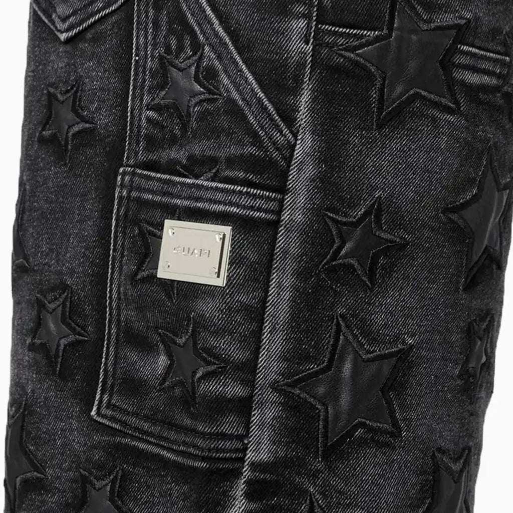 Men's Obsidian Black Stars Denim Shorts