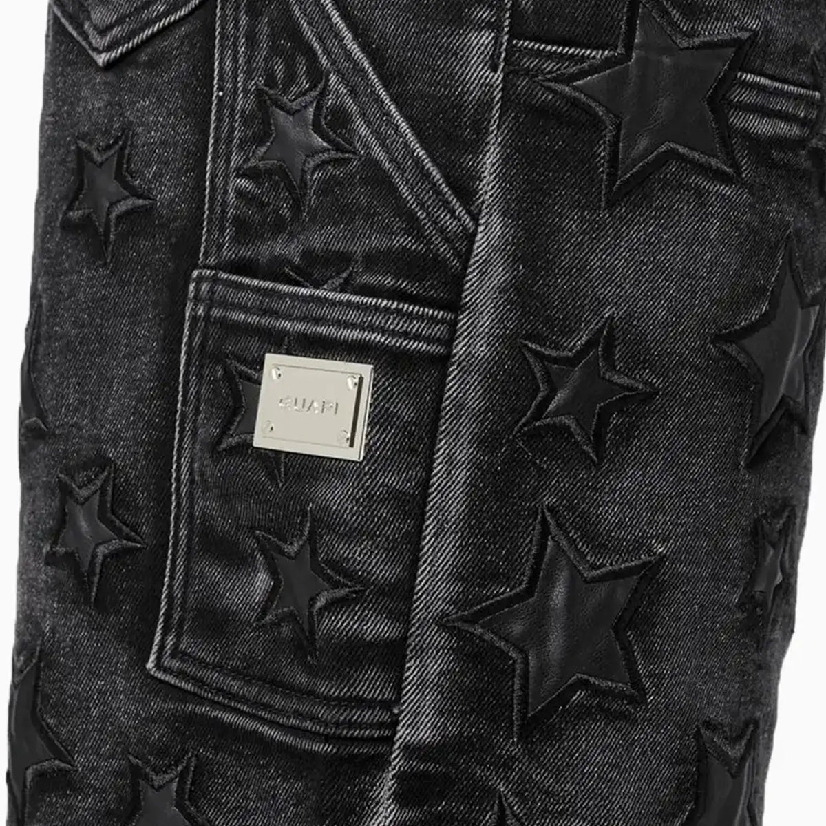 Men's Obsidian Black Stars Denim Shorts
