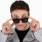 Lunettes de soleil noires et grises Gucci pour hommes