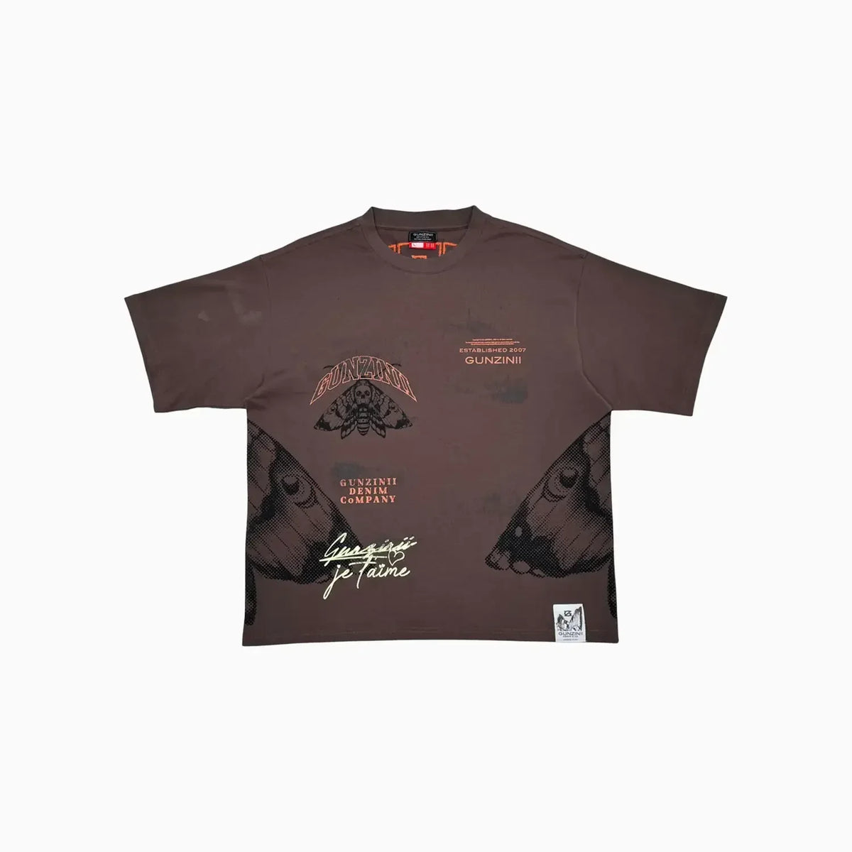 Men's Graphic Moth Print Oversized Streetwear T-Shirt