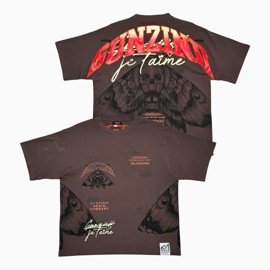 T-shirt oversize streetwear à imprimé graphique de papillon de nuit pour homme