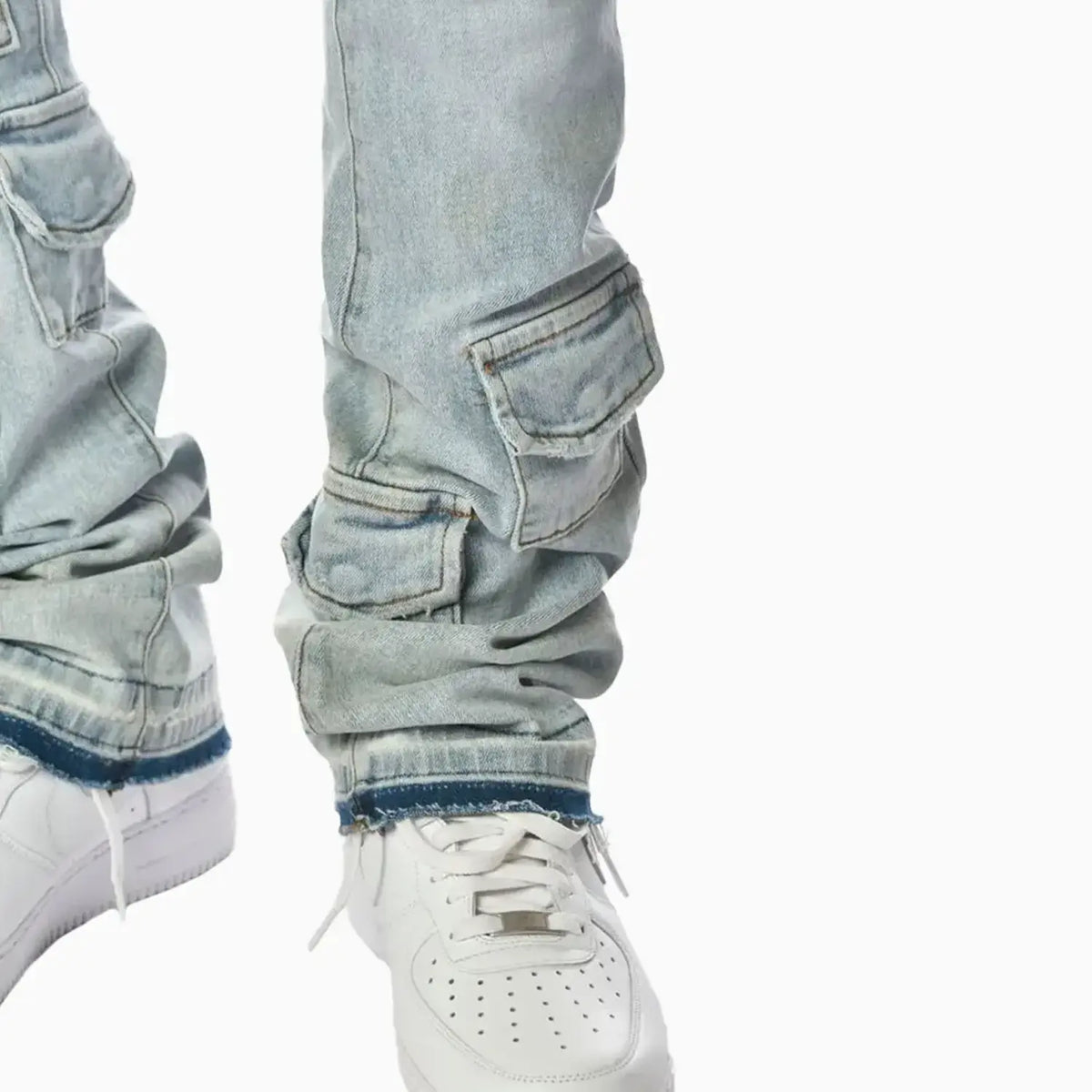 Jean Cargo Délavé Léger pour Homme