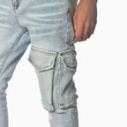 Jean Cargo Délavé Léger pour Homme