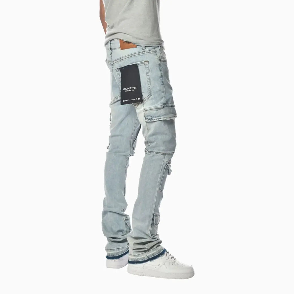 Jean Cargo Délavé Léger pour Homme