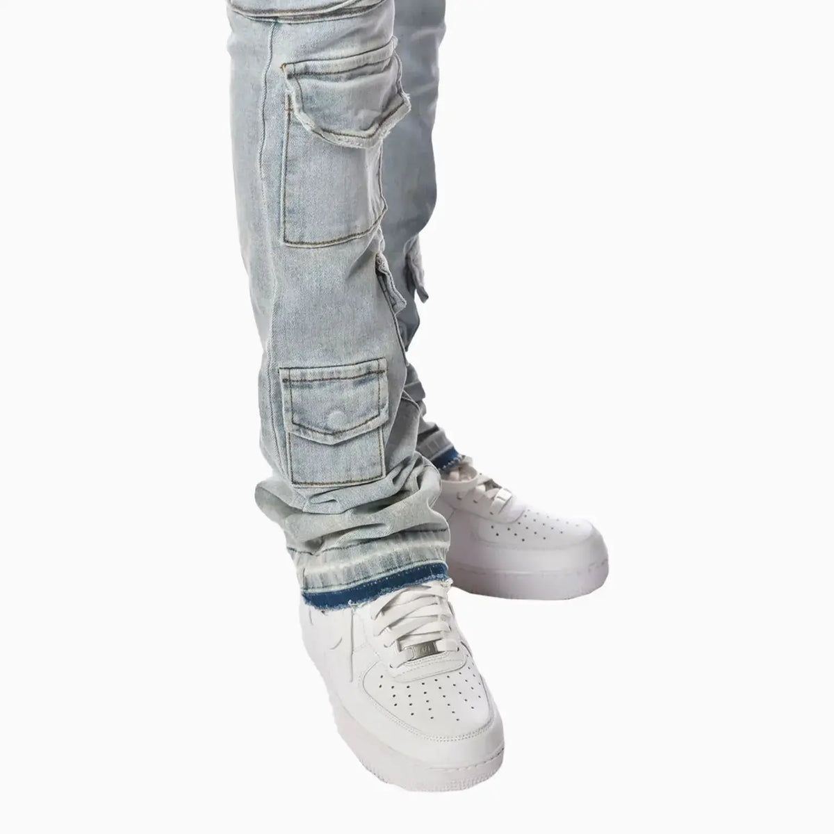 Jean Cargo Délavé Léger pour Homme