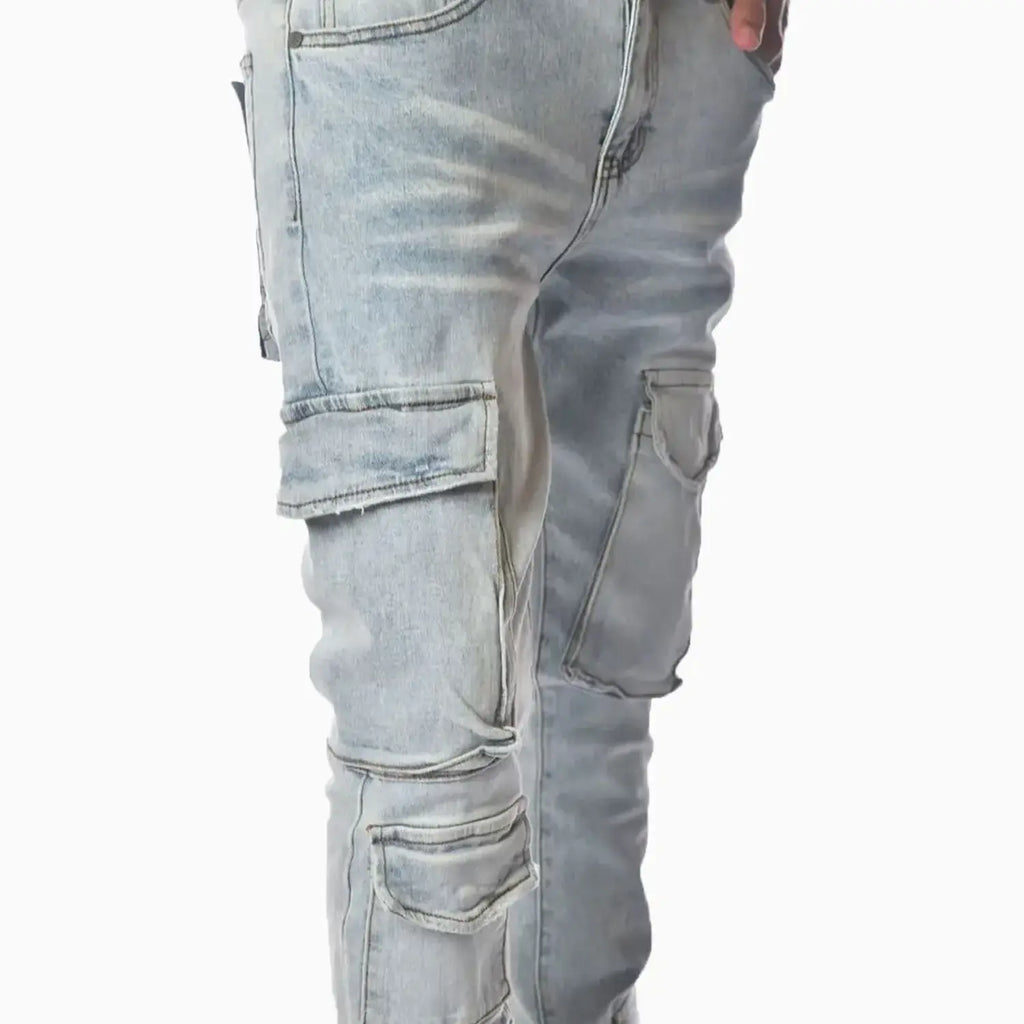 Jean Cargo Délavé Léger pour Homme