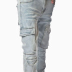 Jean Cargo Délavé Léger pour Homme