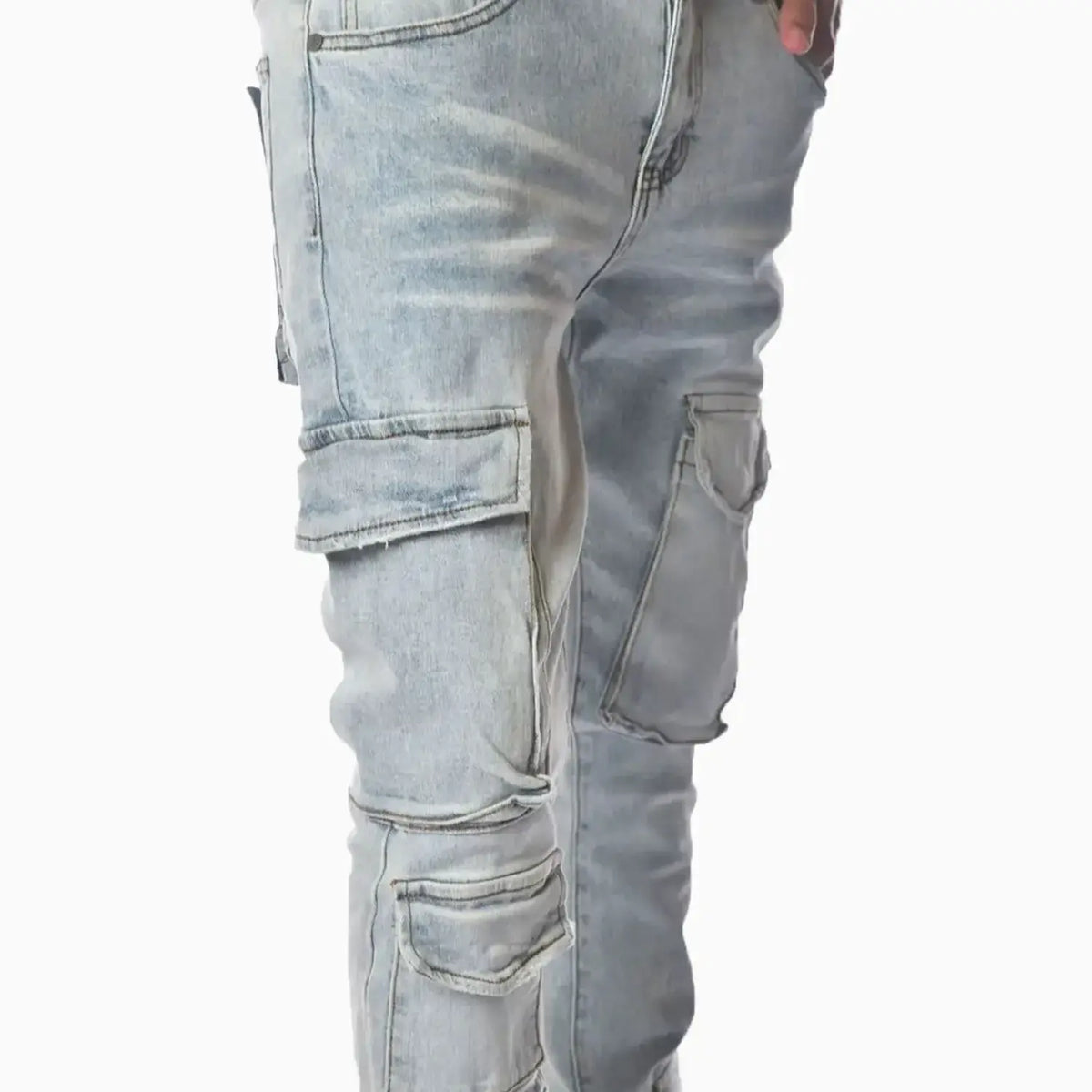 Jean Cargo Délavé Léger pour Homme