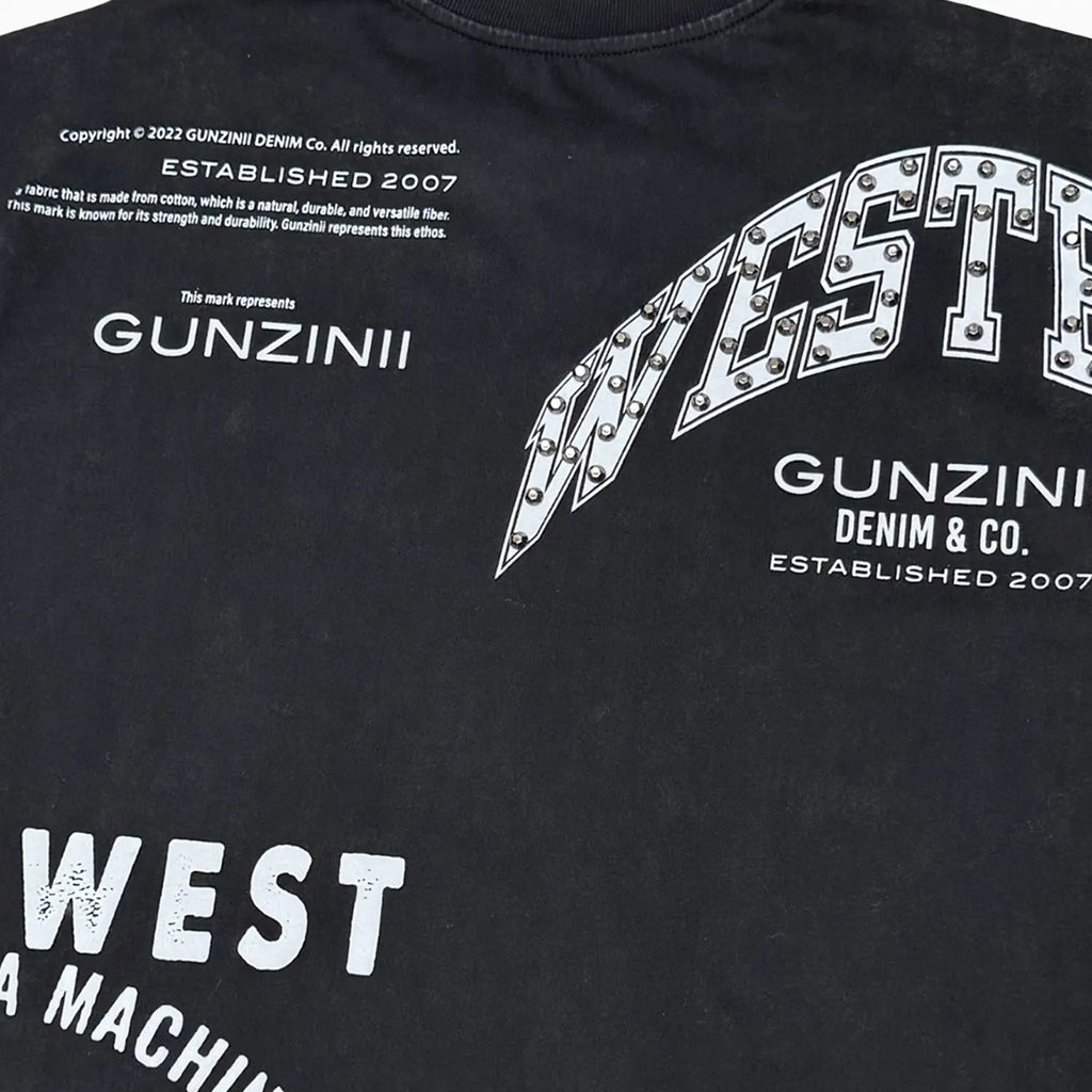 Ensemble de survêtement homme Ride Hard délavé noir avec motif graphique