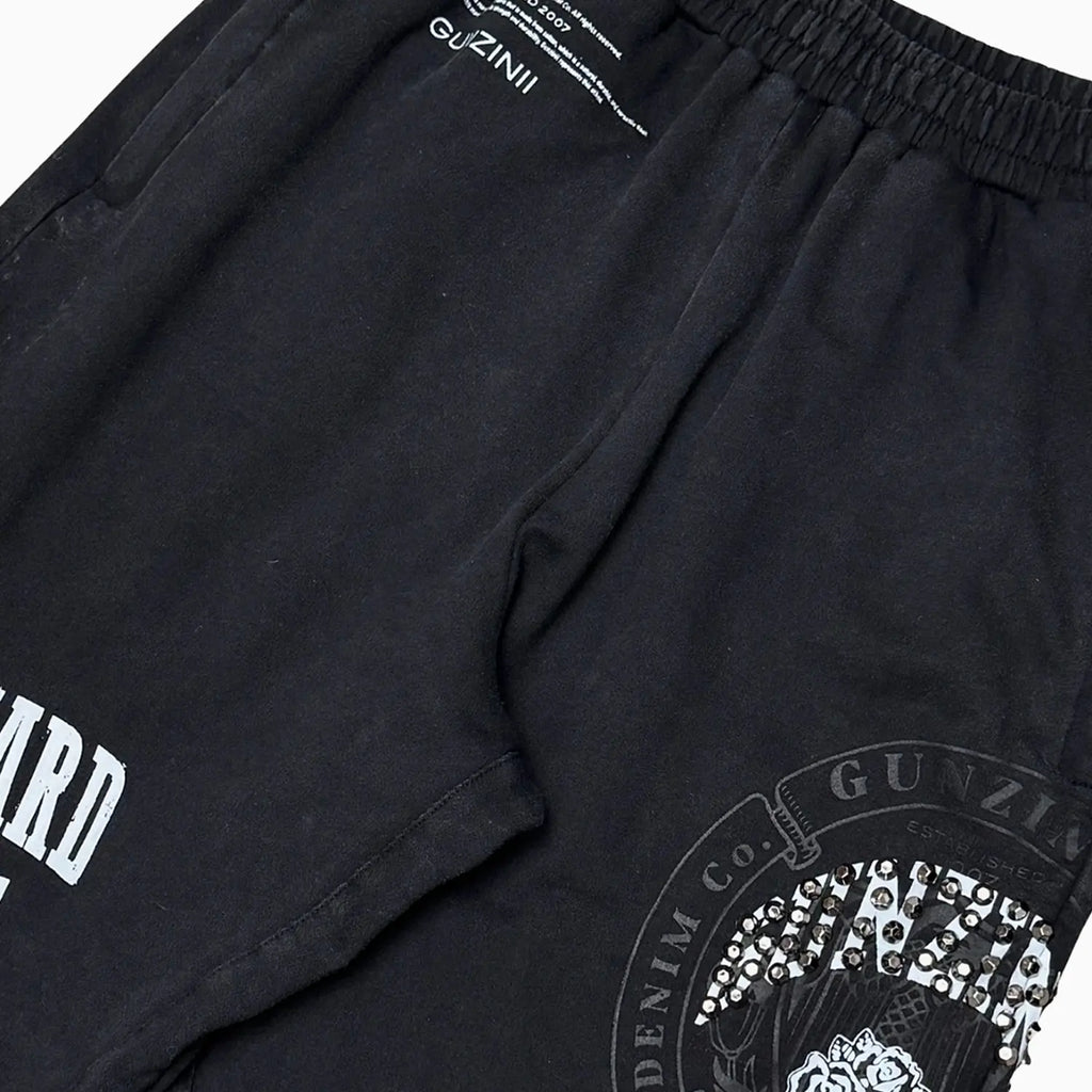 Ensemble de survêtement homme Ride Hard délavé noir avec motif graphique