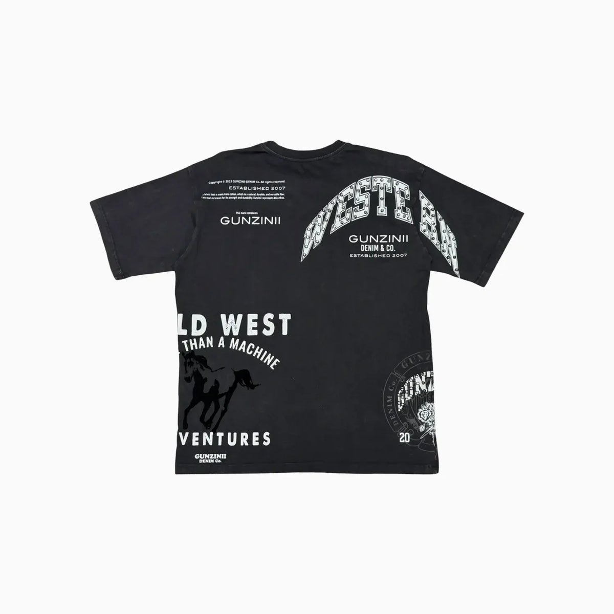 Ensemble de survêtement homme Ride Hard délavé noir avec motif graphique