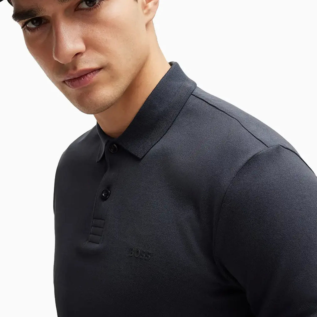 Polo de algodón piqué de corte regular para hombre con logo tono sobre tono